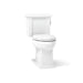 KOHLER K-3950-RA Tresham Two-piece Elongated Toilet, 1.28 GPF, White - 3/4 view of product