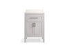 KOHLER K-39603-ASB Hadron 24" bathroom vanity cabinet with sink and quartz top, atmos grey - view 4