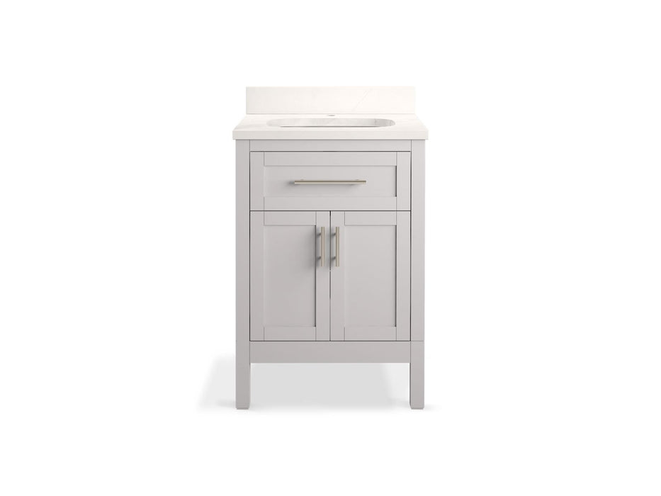 KOHLER K-39603-ASB Hadron 24" bathroom vanity cabinet with sink and quartz top, atmos grey - view 5