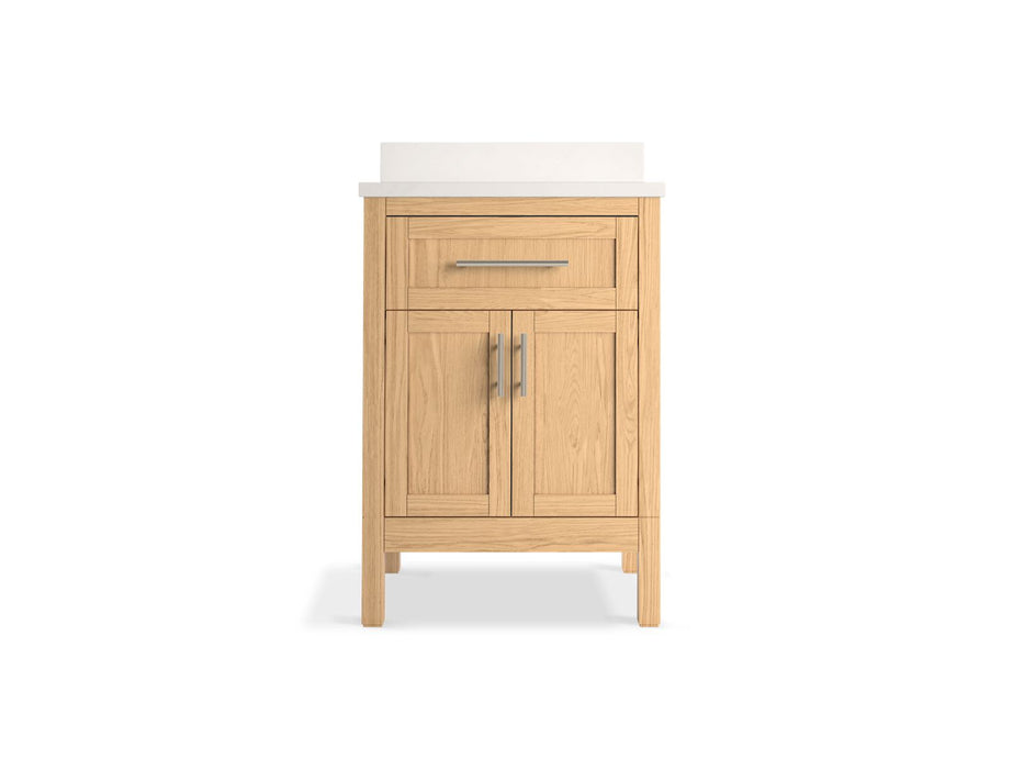 KOHLER K-39603-ASB Hadron 24" bathroom vanity cabinet with sink and quartz top, light oak - view 4