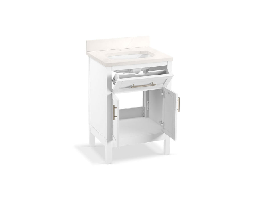 KOHLER K-39603-ASB Hadron 24" bathroom vanity cabinet with sink and quartz top, white - view 2