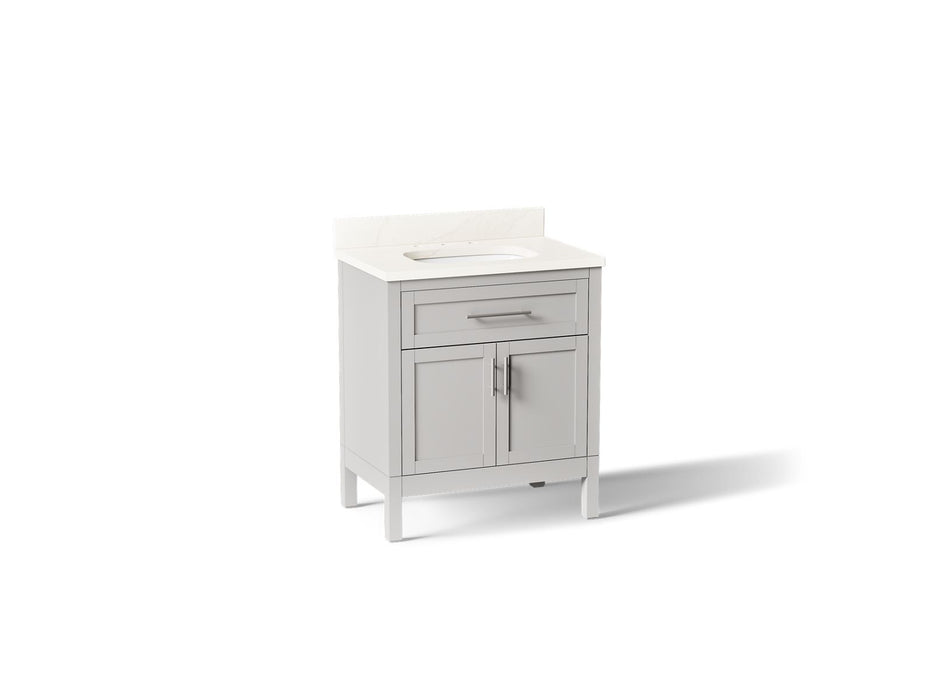 KOHLER K-39604-ASB Hadron 30" bathroom vanity cabinet with sink and quartz top, atmos grey - view 2