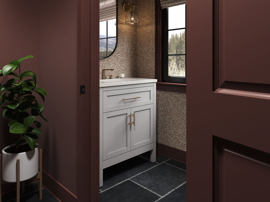 KOHLER K-39604-ASB Hadron 30" bathroom vanity cabinet with sink and quartz top, atmos grey - view 4