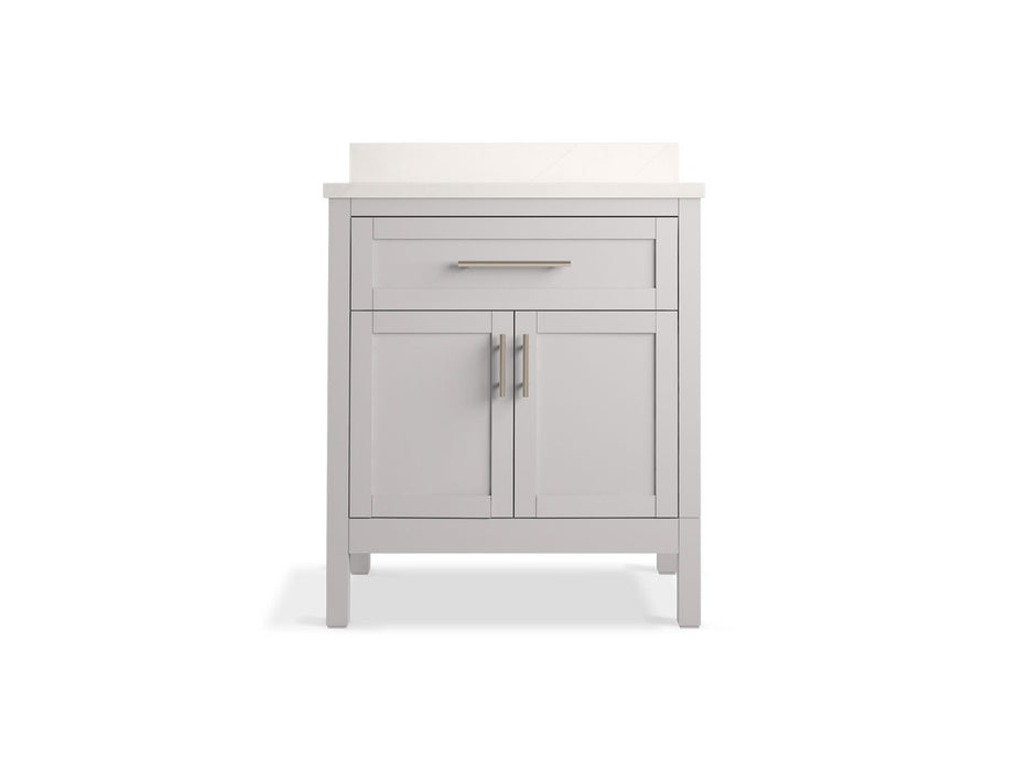 KOHLER K-39604-ASB Hadron 30" bathroom vanity cabinet with sink and quartz top, atmos grey - view 5