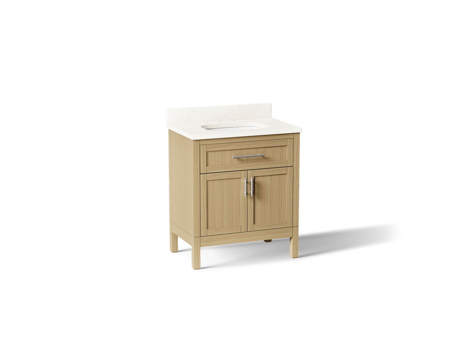 KOHLER K-39604-ASB Hadron 30" bathroom vanity cabinet with sink and quartz top, light oak - view 2