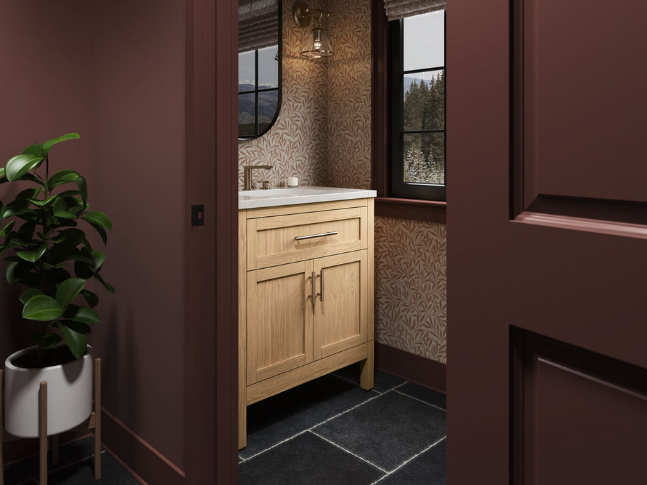 KOHLER K-39604-ASB Hadron 30" bathroom vanity cabinet with sink and quartz top, light oak - view 4