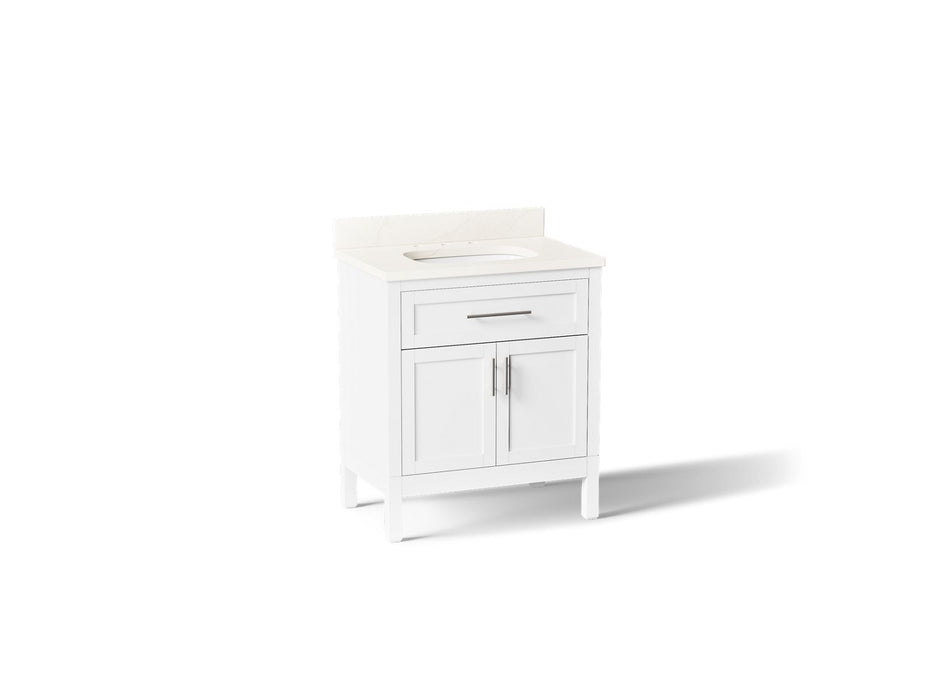 KOHLER K-39604-ASB Hadron 30" bathroom vanity cabinet with sink and quartz top, white - view 2