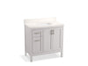 KOHLER K-39605-ASB Hadron 36" bathroom vanity cabinet with sink and quartz top, atmos grey - view 3