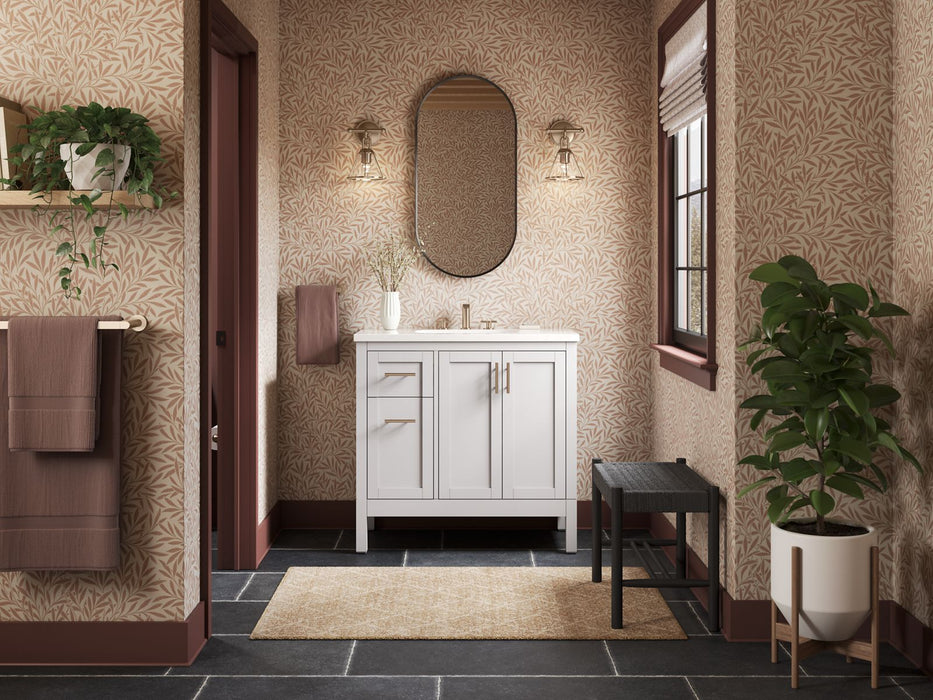 KOHLER K-39605-ASB Hadron 36" bathroom vanity cabinet with sink and quartz top, atmos grey - view 5