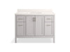 KOHLER K-39606-ASB Hadron 48" bathroom vanity cabinet with sink and quartz top, atmos grey - view 5