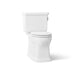 KOHLER K-39678-RA Claude Two-piece Elongated Toilet with Skirted Trapway, 1.6 GPF, White - 3/4 view of product