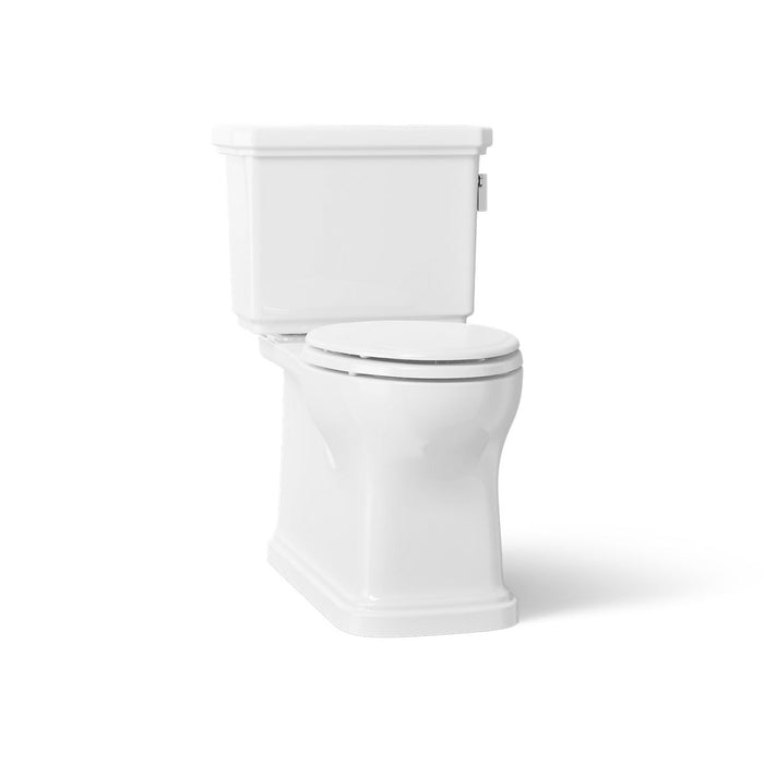 KOHLER K-39678-RA Claude Two-piece Elongated Toilet with Skirted Trapway, 1.6 GPF, White - 3/4 view of product