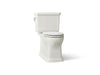KOHLER K-39678 Claude Two-piece Elongated Toilet with Skirted Trapway, 1.6 GPF, Dune - 3/4 view of product