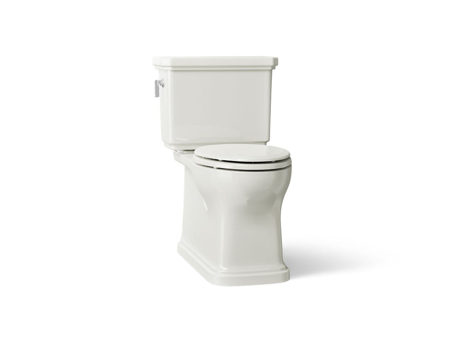 KOHLER K-39678 Claude Two-piece Elongated Toilet with Skirted Trapway, 1.6 GPF, Dune - 3/4 view of product