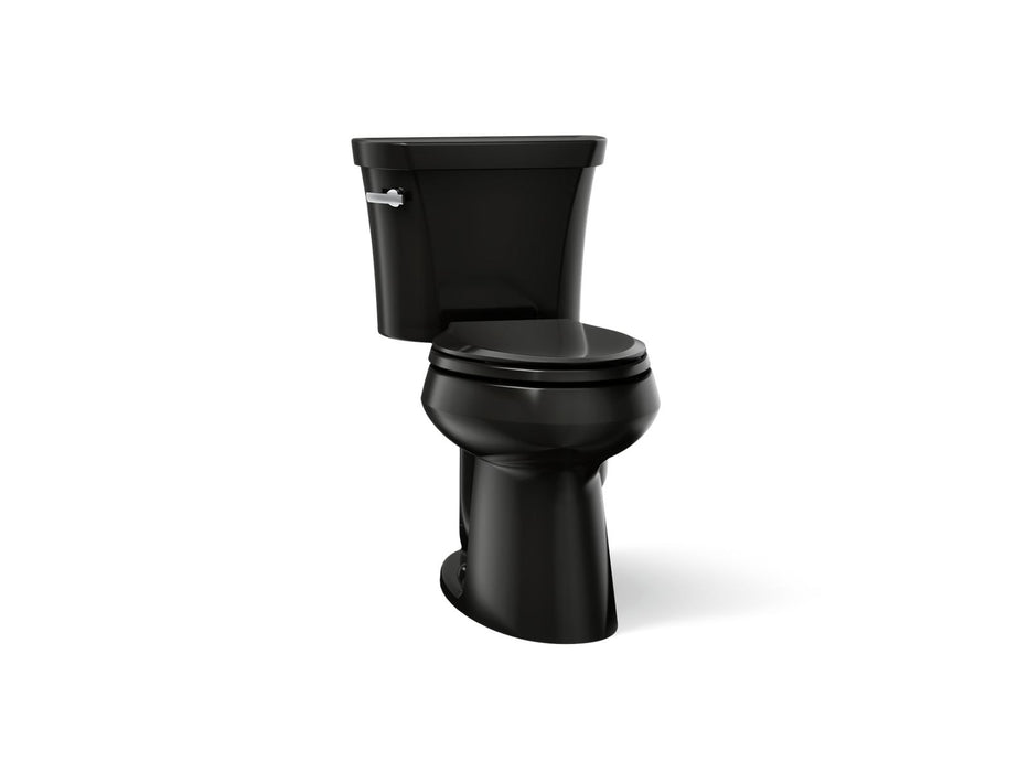 KOHLER K-3979 Highline Two-piece Elongated Toilet, 1.6 GPF, Black Black - 3/4 view of product
