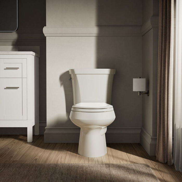 KOHLER K-3987 Wellworth Two-piece round-front toilet, dual-flush, biscuit - view 5