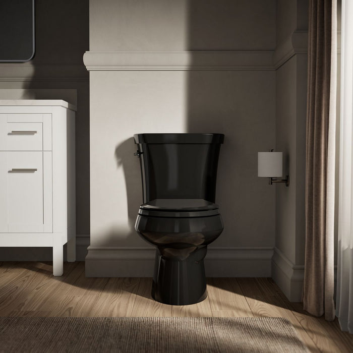 KOHLER K-3987 Wellworth Two-piece round-front toilet, dual-flush, black black - view 5