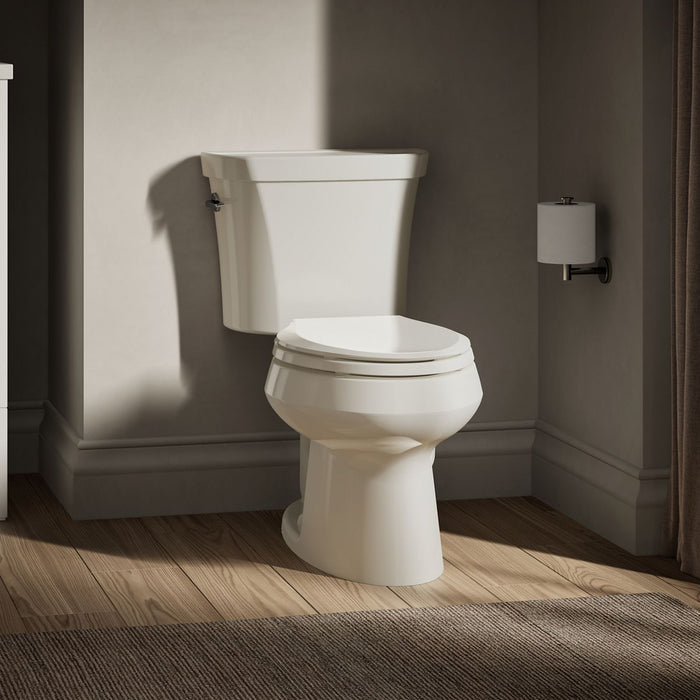 KOHLER K-3988 Wellworth Two-piece Elongated Toilet, Dual-flush, Biscuit - image focused on single product story