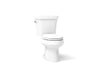 KOHLER K-3988 Wellworth Two-piece Elongated Toilet, Dual-flush, White - 3/4 view of product