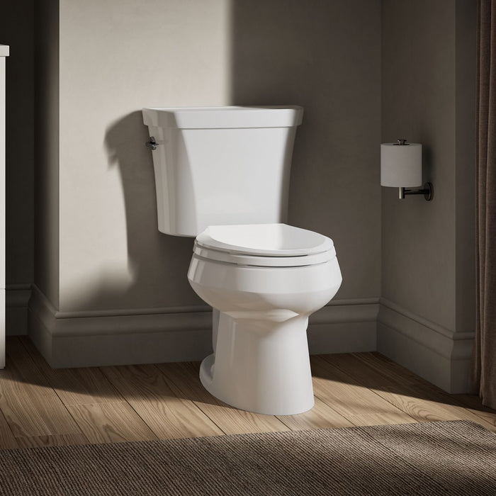 KOHLER K-3988 Wellworth Two-piece Elongated Toilet, Dual-flush, White - image focused on single product story