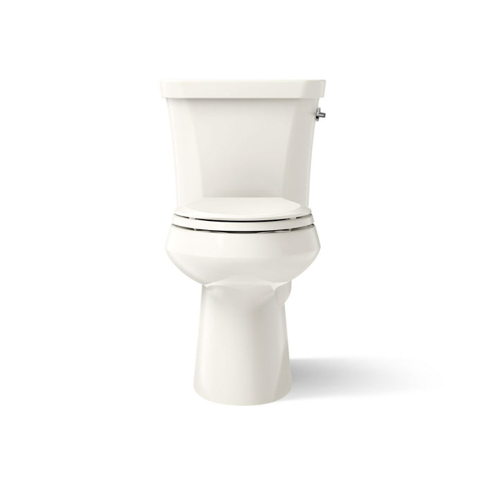 KOHLER K-3989-RA Highline Two-piece Elongated Toilet, Dual-flush, Biscuit - front view of product