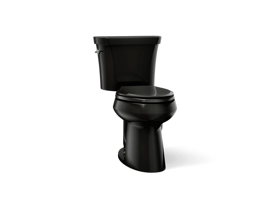 KOHLER K-3989 Highline Two-piece Elongated Toilet, Dual-flush, Black Black - 3/4 view of product