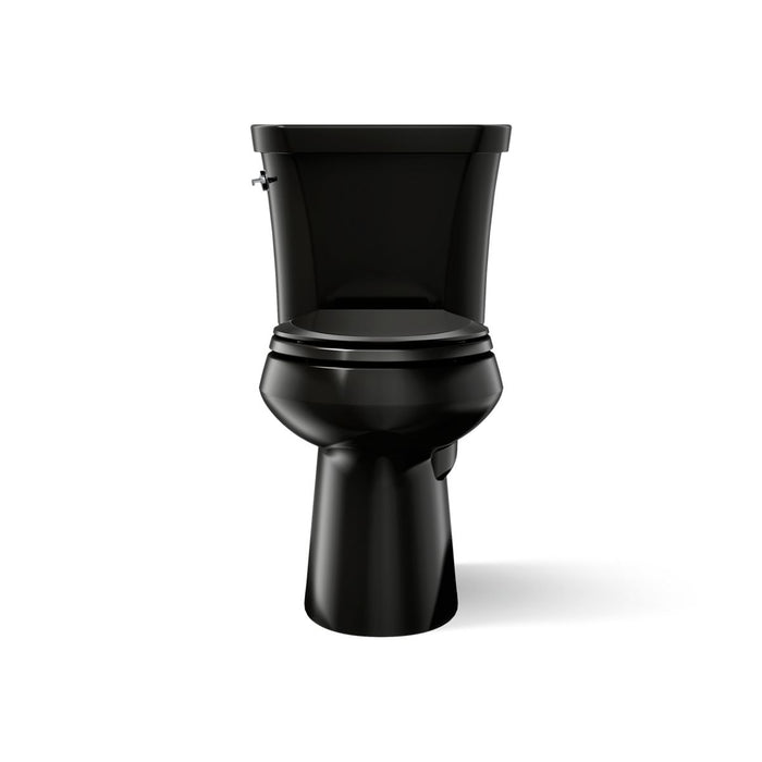 KOHLER K-3989 Highline Two-piece Elongated Toilet, Dual-flush, Black Black - front view of product