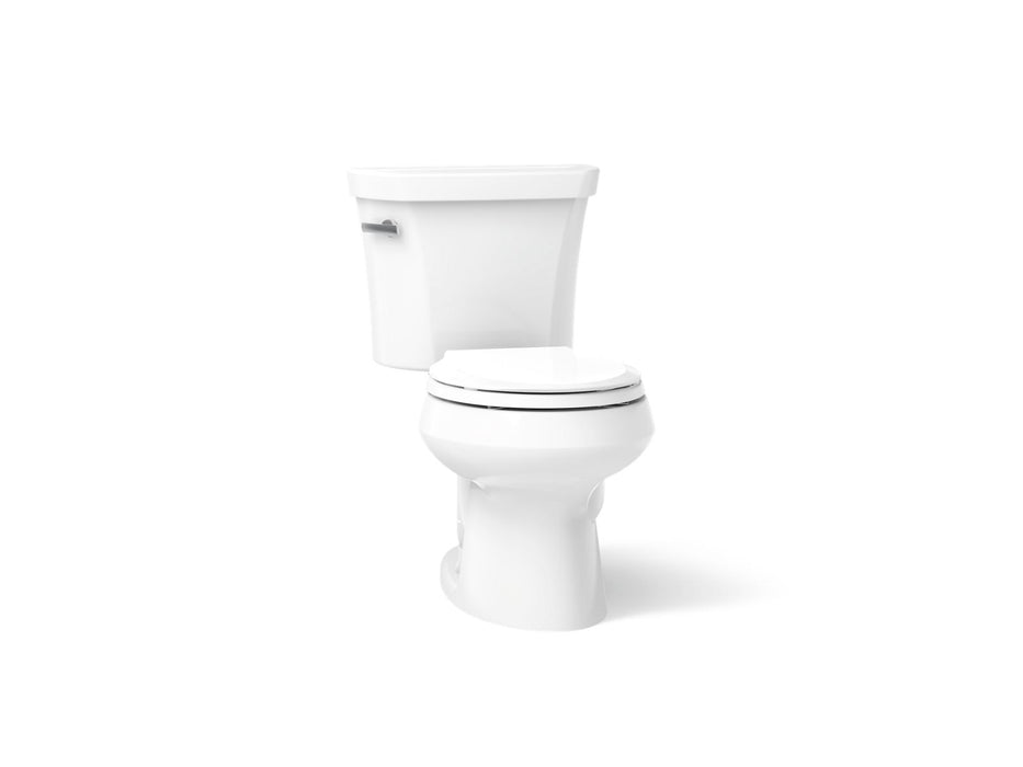 KOHLER K-3997-U Wellworth Two-piece Round-front Toilet, 1.28 GPF, White - 3/4 view of product