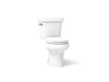 KOHLER K-3997 Wellworth Two-piece round-front toilet, 1.28 gpf, white