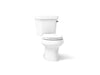 KOHLER K-3997-TR Wellworth Two-piece round-front toilet, 1.28 gpf, white