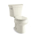 KOHLER K-3997-U Wellworth Two-piece round-front toilet, 1.28 gpf, biscuit