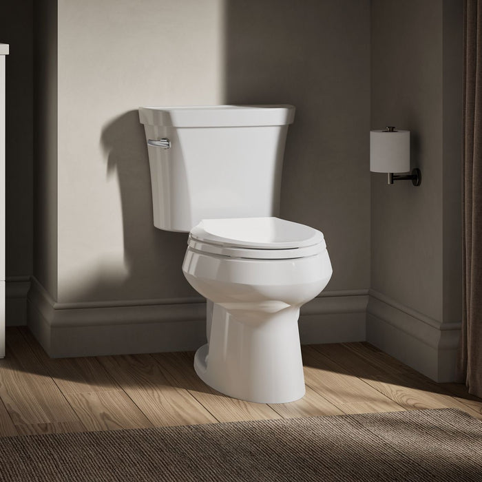 KOHLER K-3998-U Wellworth Two-piece Elongated Toilet, 1.28 GPF, White - image focused on single product story