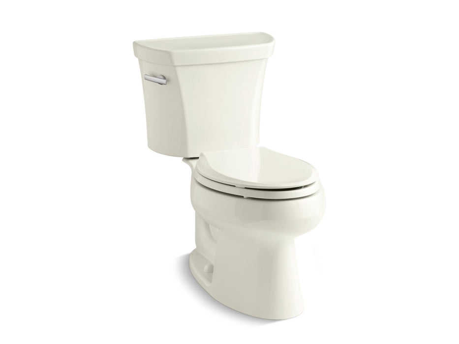 KOHLER K-3998-T Wellworth Two-piece elongated toilet, 1.28 gpf, biscuit