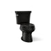 KOHLER K-3998-T Wellworth Two-piece elongated toilet, 1.28 gpf, black black