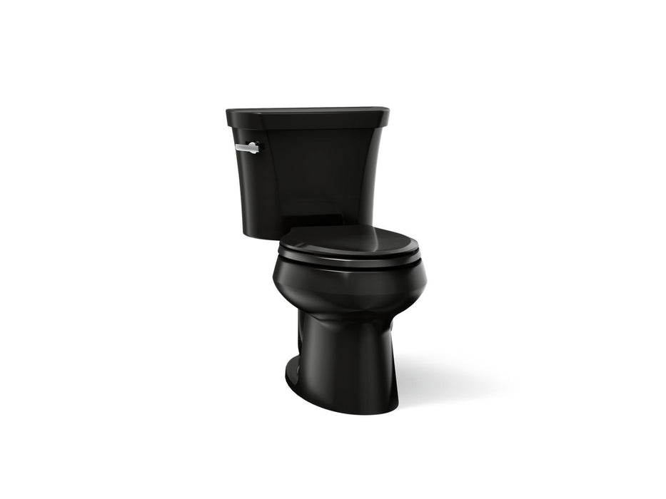 KOHLER K-3998-T Wellworth Two-piece elongated toilet, 1.28 gpf, black black