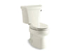 KOHLER K-3998-TR Wellworth Two-piece elongated toilet, 1.28 gpf, biscuit