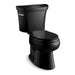 KOHLER K-3998-U Wellworth Two-piece elongated toilet, 1.28 gpf, black black