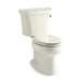KOHLER K-3998-UR Wellworth Two-piece elongated toilet, 1.28 gpf, biscuit