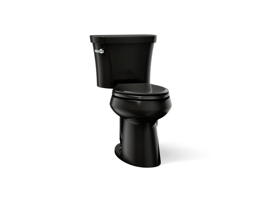 KOHLER K-3999-T Highline Two-piece Elongated Toilet, 1.28 GPF, Black Black - 3/4 view of product