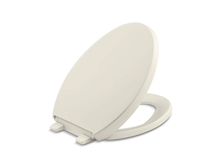 KOHLER K-4008 Reveal Quiet-Close elongated toilet seat, biscuit
