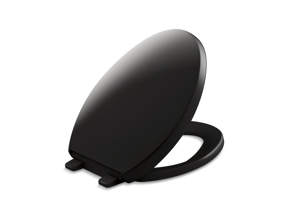 KOHLER K-4008 Reveal Quiet-Close elongated toilet seat, black black