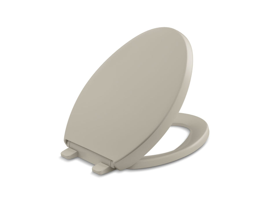 KOHLER K-4008 Reveal Quiet-Close elongated toilet seat, sandbar