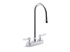 KOHLER K-400T70-4ANA Triton 0.5 gpm centerset bathroom sink faucet with aerated flow, gooseneck spout and lever handles,...
