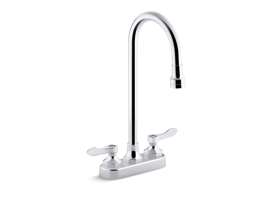 KOHLER K-400T70-4ANA Triton 0.5 gpm centerset bathroom sink faucet with aerated flow, gooseneck spout and lever handles,...