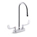 KOHLER K-400T70-5AKA Triton 1.0 gpm centerset bathroom sink faucet with aerated flow, gooseneck spout and wristblade...