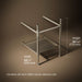 3/4 view of product with dimensions