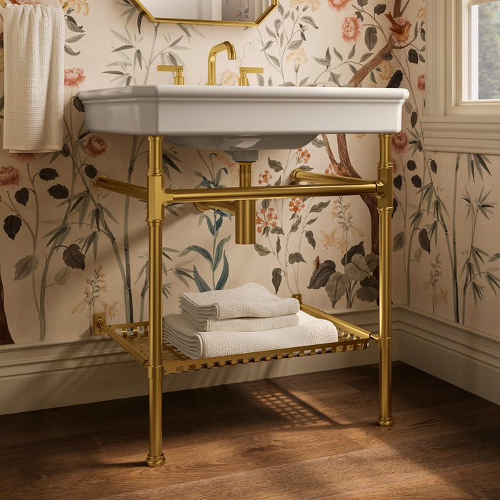 KOHLER K-40154 Claude Console table legs, vibrant brushed moderne brass - view 2
