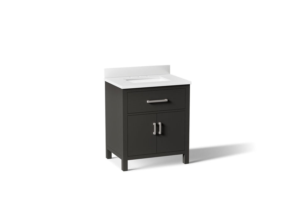 KOHLER K-40638-BD1 Kresla 30" bathroom vanity cabinet with sink and quartz top, carbon oak