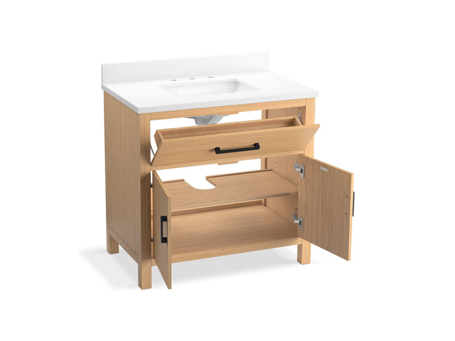 KOHLER K-40639-BD1 Kresla 36" bathroom vanity cabinet with sink and quartz top, light oak - view 2
