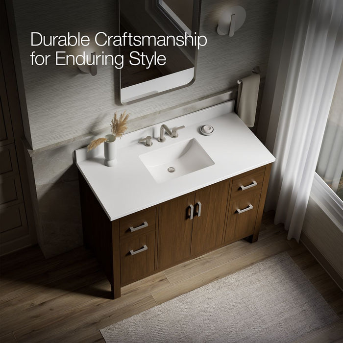 KOHLER K-40640-BD1 Kresla 48" bathroom vanity cabinet with sink and quartz top, draper oak - view 5